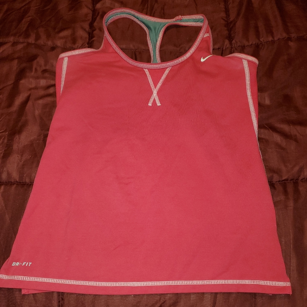 Pink and grey Nike dri-fit tank top